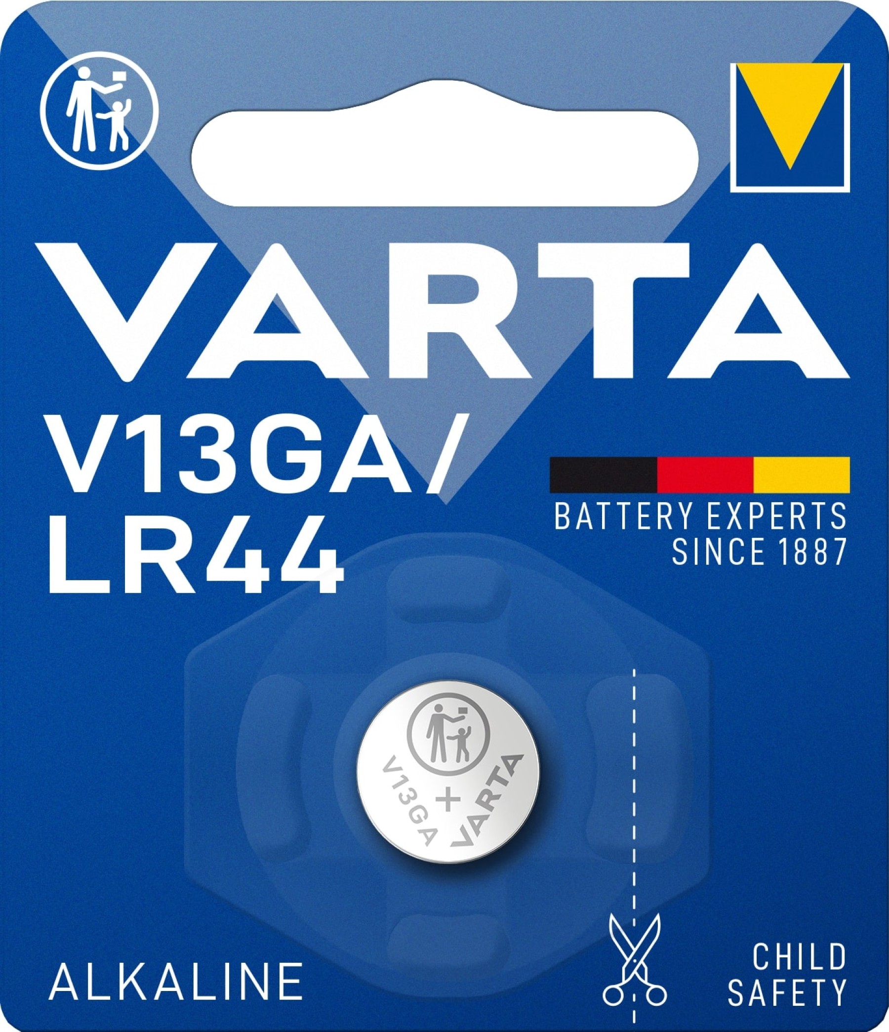 VARTA V13GA/LR44 Alkaline Coin Battery 1.5V Pack of 1